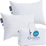Lincove Cloud Natural Canadian White Down Luxury Sleeping Pillow - 625 Fill Power, 500 Thread Count Cotton Shell, Made in Canada, King - Medium, 2 Pack