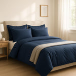 100% Cotton Duvet Cover Set, Blue - Classic Hotel Collection