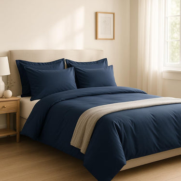 100% Cotton Duvet Cover Set, Blue - Classic Hotel Collection