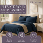 100% Cotton Duvet Cover Set, Blue - Classic Hotel Collection