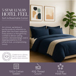 100% Cotton Duvet Cover Set, Blue - Classic Hotel Collection