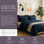 100% Cotton Duvet Cover Set, Blue - Classic Hotel Collection