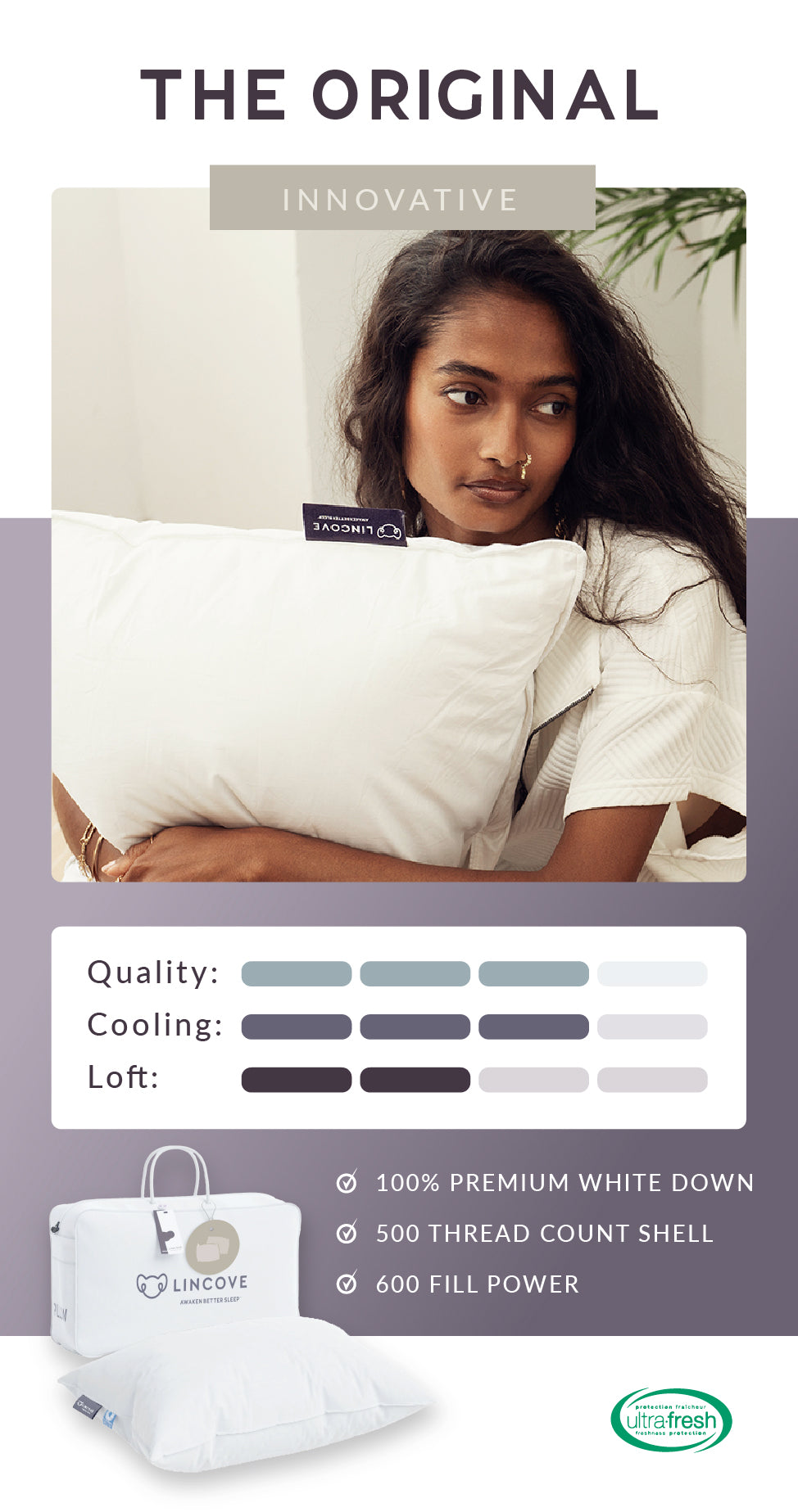 Most comfortable down pillow sale