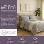 100% Cotton Duvet Cover Set, Graphite - Classic Hotel Collection