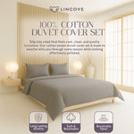 100% Cotton Duvet Cover Set, Graphite - Classic Hotel Collection