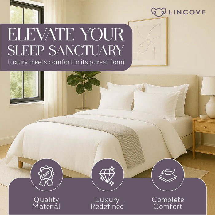 100% Cotton Duvet Cover Set, White - Classic Hotel Collection