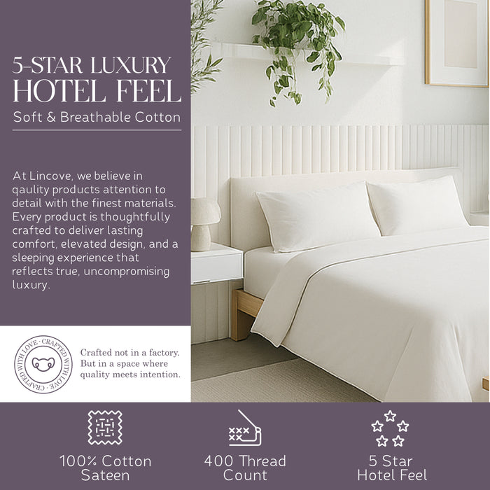 100% Cotton Duvet Cover Set, White - Classic Hotel Collection