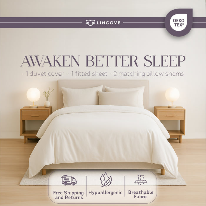 100% Cotton Duvet Cover Set, White - Classic Hotel Collection