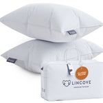 Lincove Hotel Collection Pillows for Sleeping - Premium Down and Feather, Luxury, Plush, Hypoallergenic - for Neck Pain, Back & Side Sleepers (1 Pack, Standard)