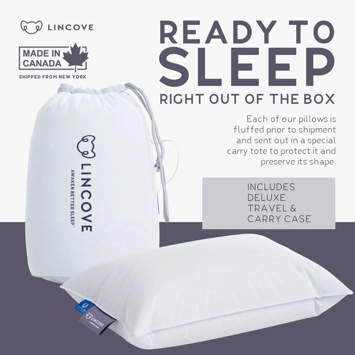 Down And Feather Travel Pillow - Made In Canada
