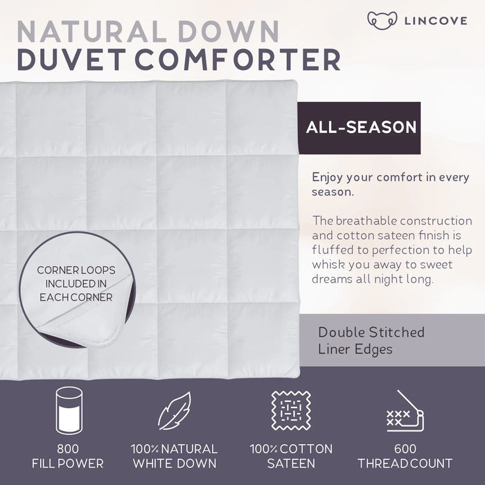 100% Canadian White Down Duvet Comforter