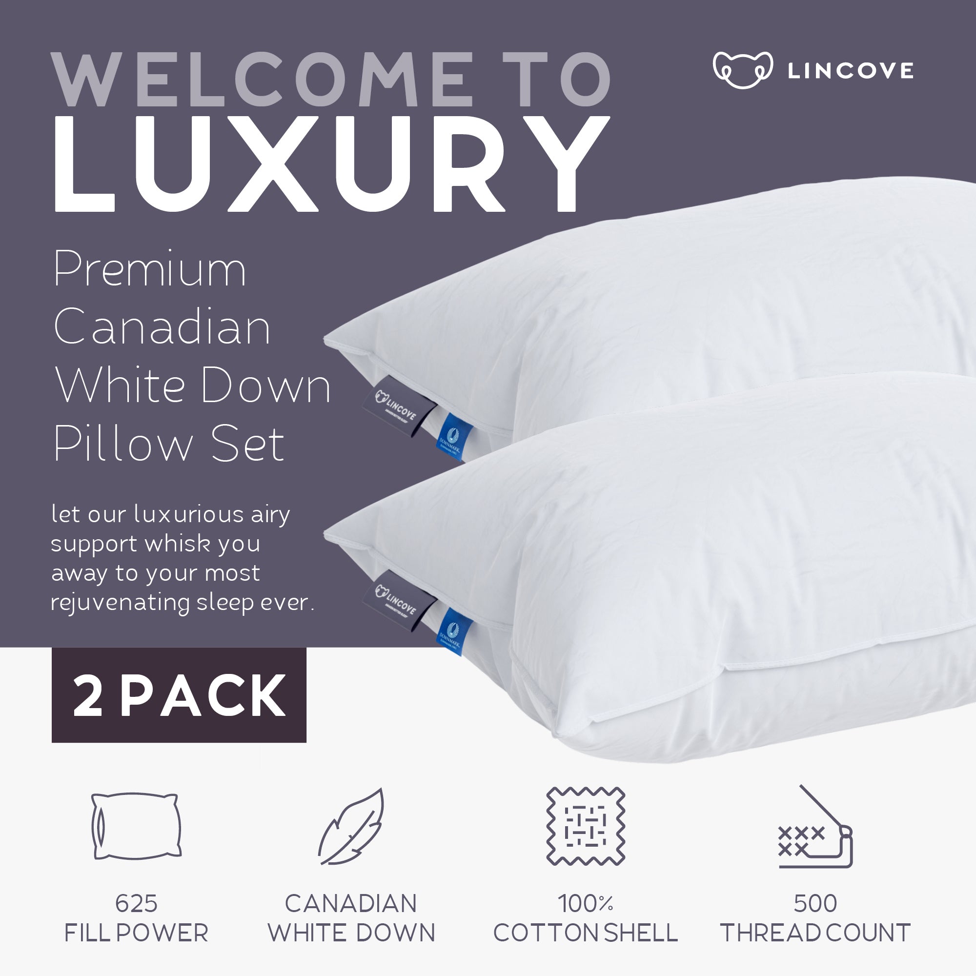 Cloud™ Canadian Down Pillow - Set