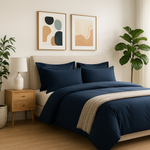 100% Cotton Duvet Cover Set, Blue - Classic Hotel Collection