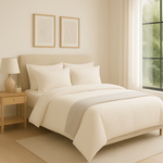 100% Cotton Duvet Cover Set, Cream - Classic Hotel Collection