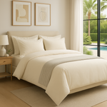 100% Cotton Duvet Cover Set, Cream - Classic Hotel Collection
