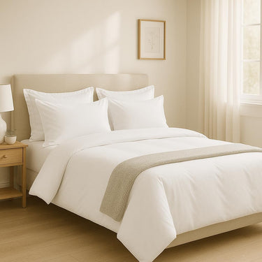 100% Cotton Duvet Cover Set, White - Classic Hotel Collection