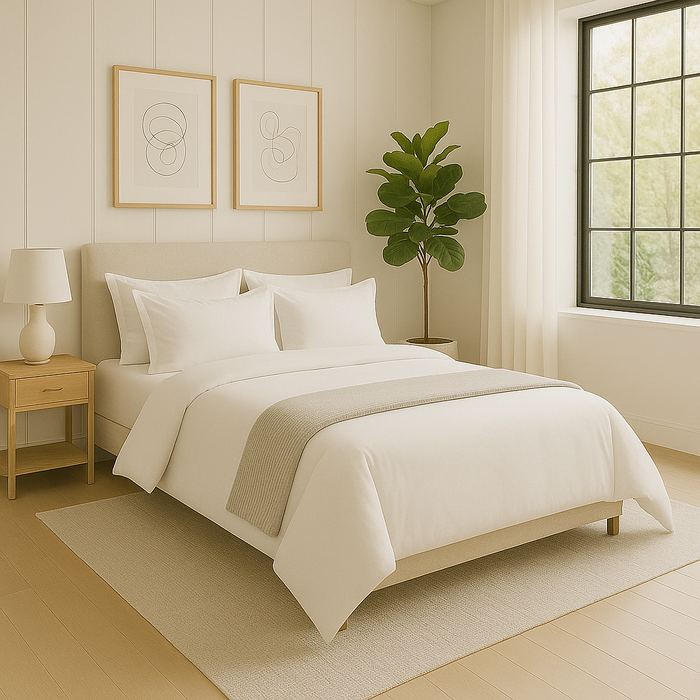 100% Cotton Duvet Cover Set, White - Classic Hotel Collection