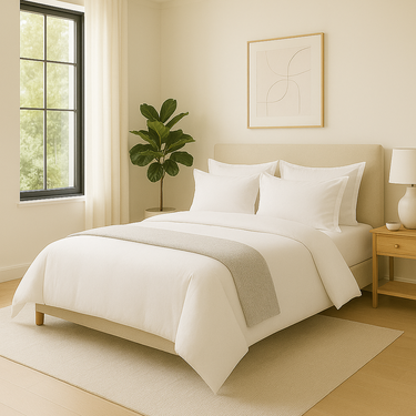 100% Cotton Duvet Cover Set, White - Classic Hotel Collection