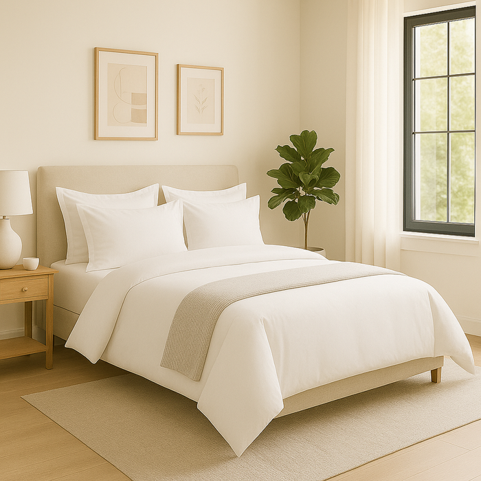 100% Cotton Duvet Cover Set, White - Classic Hotel Collection
