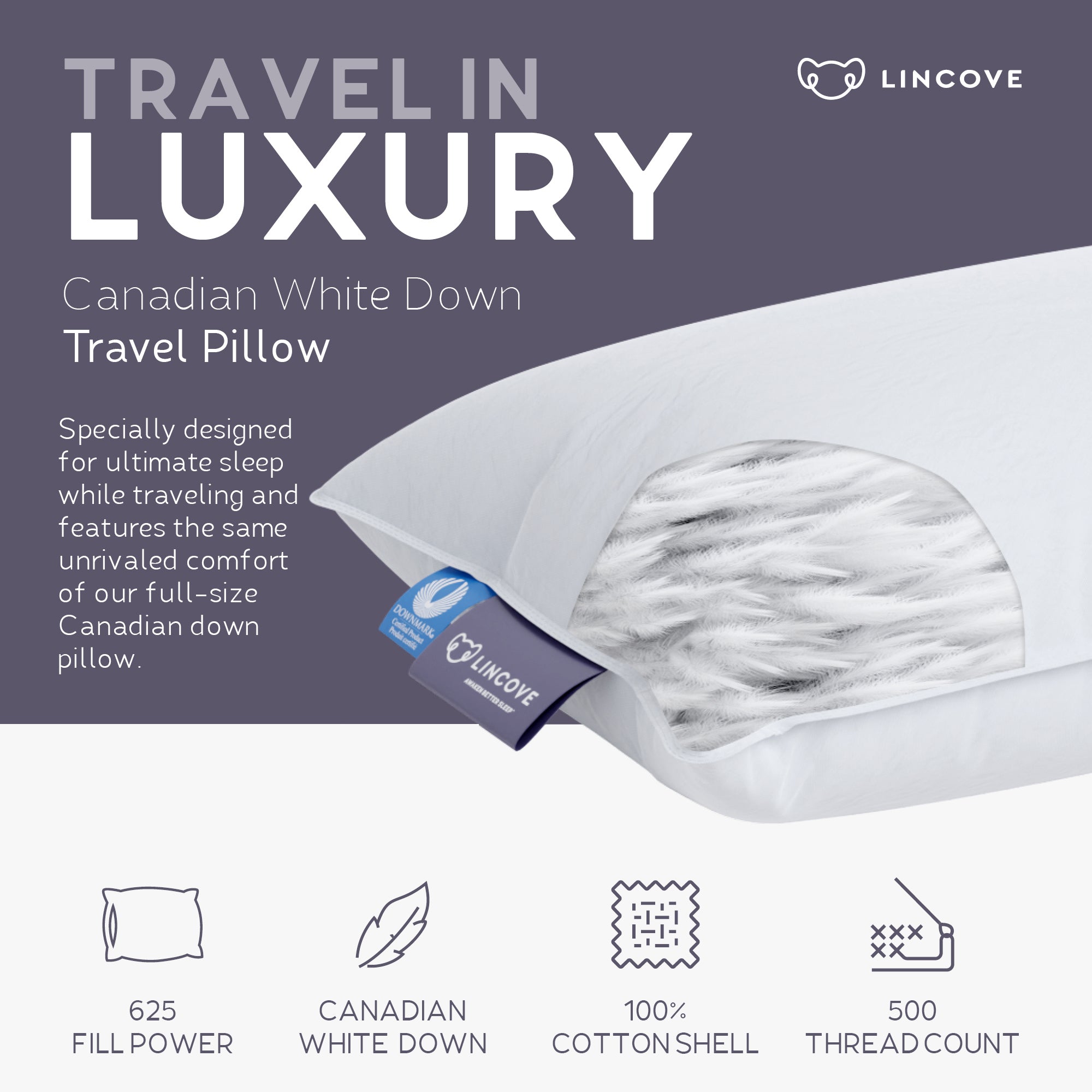 Canadian Down Travel Pillow