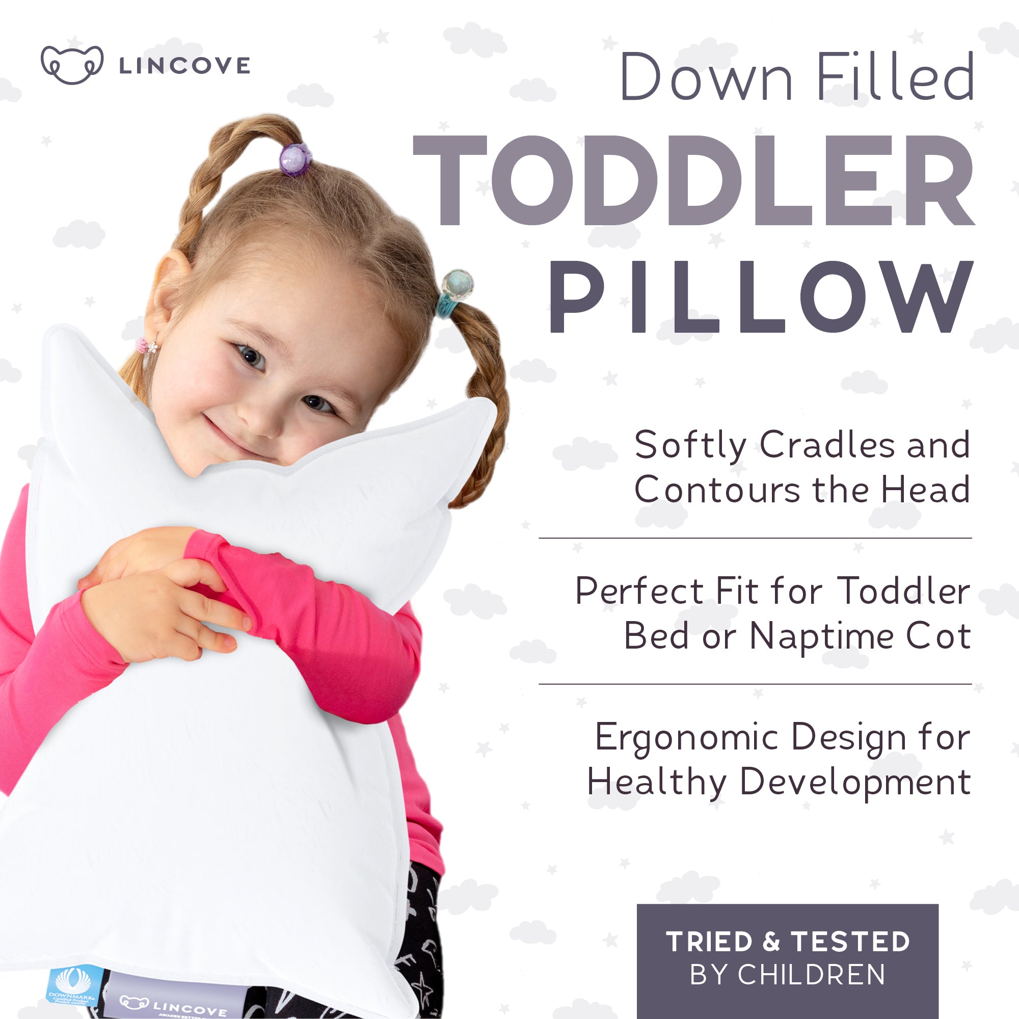 Down and Feather Toddler Pillow - Set